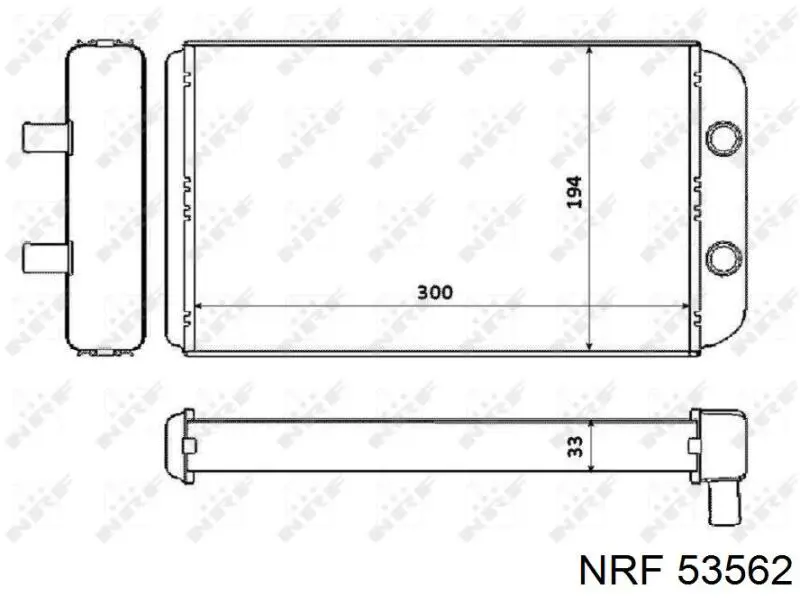 Radiador de calefacción 53562 NRF