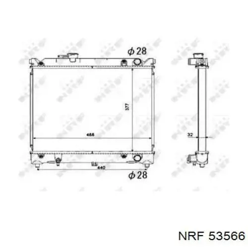 Радиатор 53566 NRF