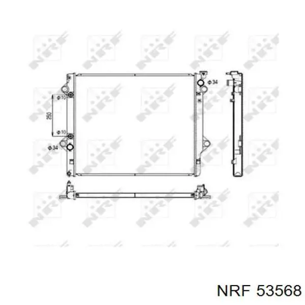 Radiador refrigeración del motor 53568 NRF