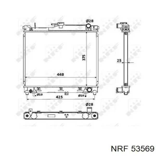 Radiador refrigeración del motor 53569 NRF