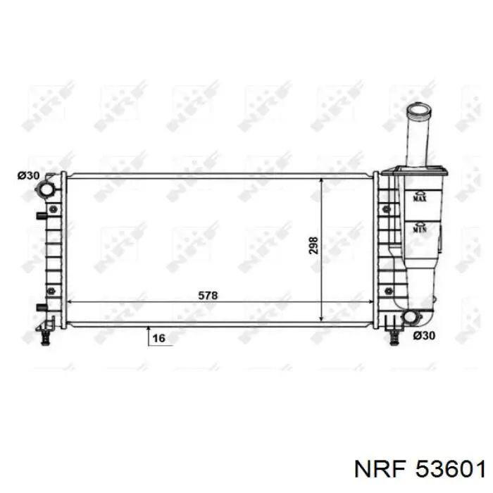 Radiador refrigeración del motor 53601 NRF