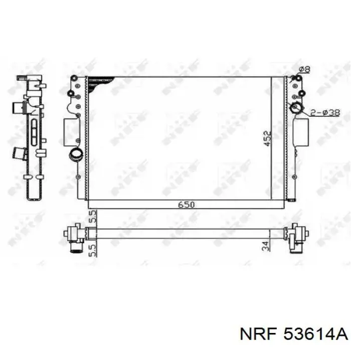 53614A NRF radiador de esfriamento de motor