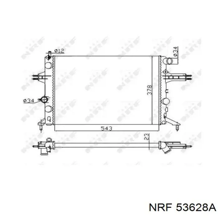 53628A NRF radiador de esfriamento de motor