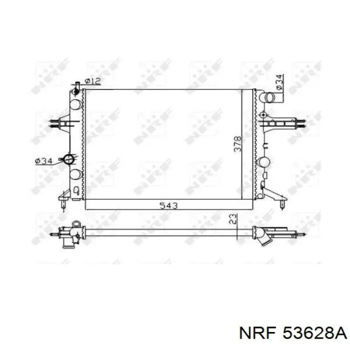 Радиатор охлаждения двигателя NRF 53628A цена, от 52.22 USD