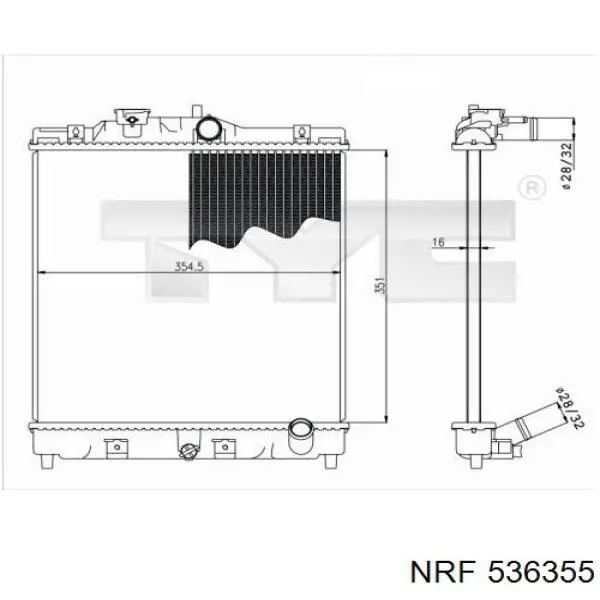 Радиатор охлаждения двигателя NRF 536355 цена, от 27.12 USD