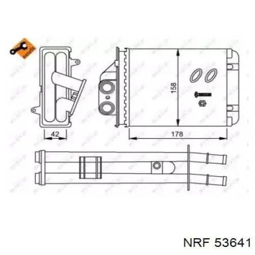 Радиатор печки 53641 NRF