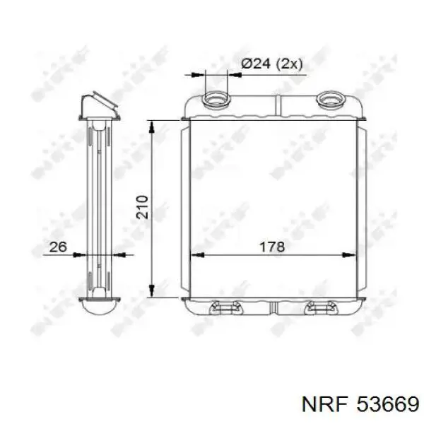 Радиатор печки 53669 NRF