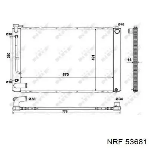 Купить 53681 NRF Радиатор водяной