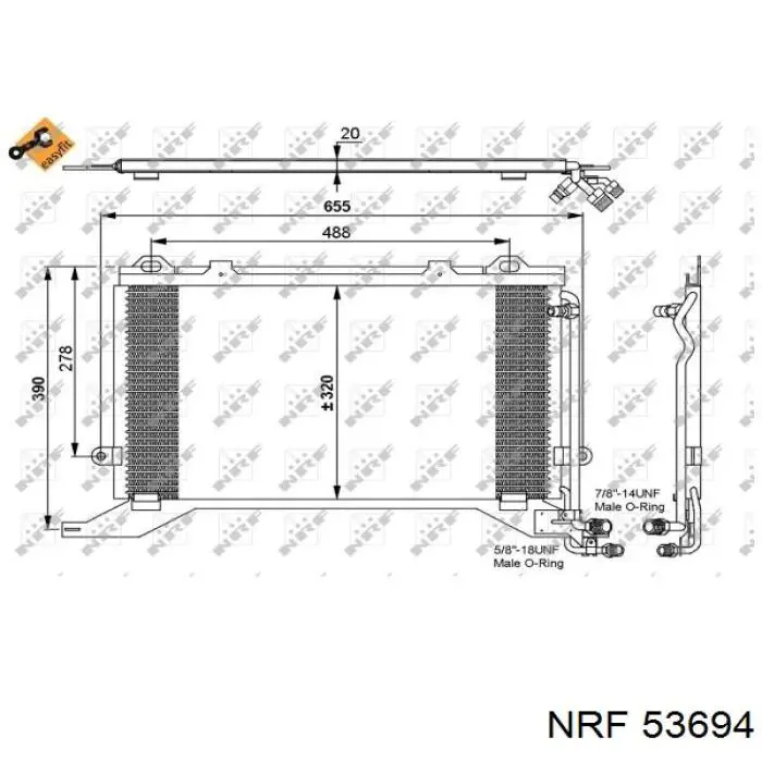Radiador refrigeración del motor 53694 NRF