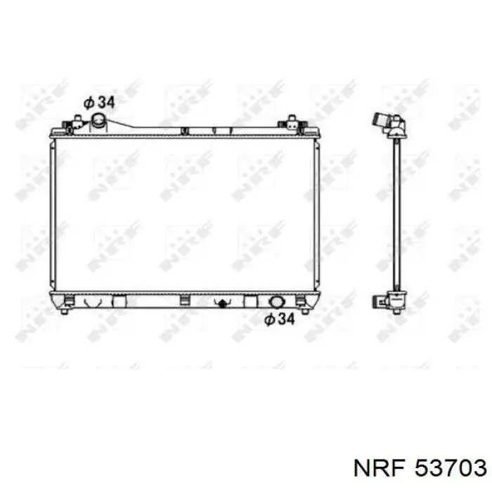 Radiador refrigeración del motor 53703 NRF