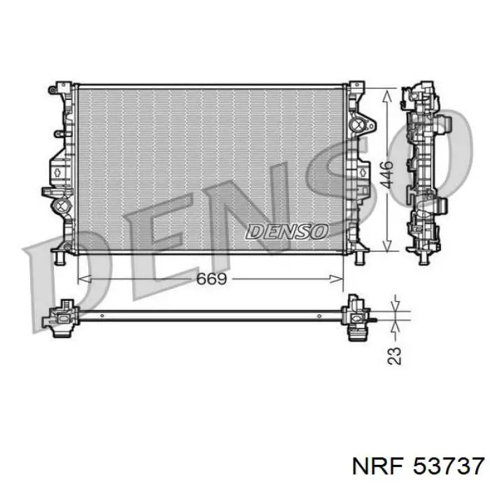 Radiador refrigeración del motor 53737 NRF
