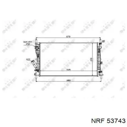 Radiador refrigeración del motor 53743 NRF