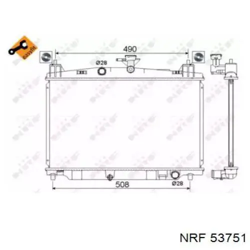 Radiador refrigeración del motor 53751 NRF