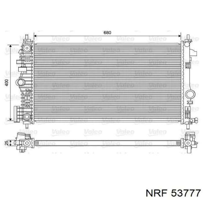 Radiador refrigeración del motor 53777 NRF