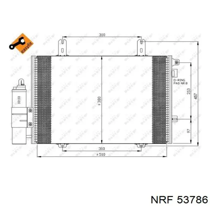 Radiador refrigeración del motor 53786 NRF