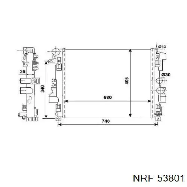 Купить 53801 NRF Радиатор водяной