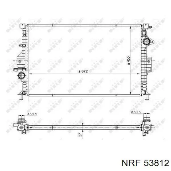 Radiador refrigeración del motor 53812 NRF