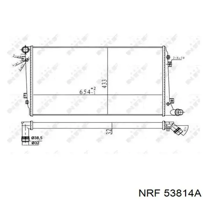 53814A NRF radiador de esfriamento de motor