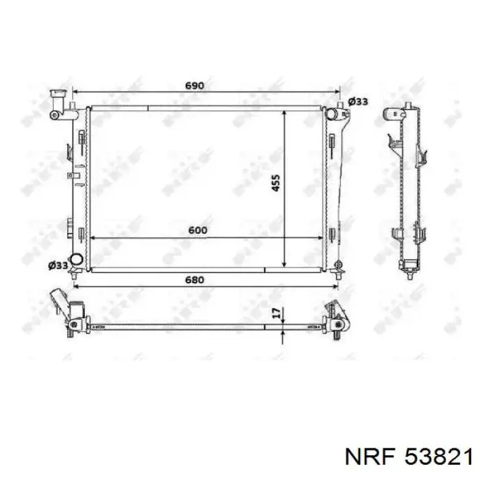 Радиатор 53821 NRF