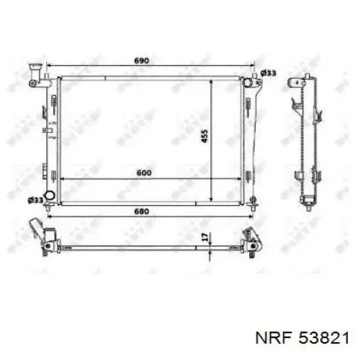 Радиатор 53821 NRF