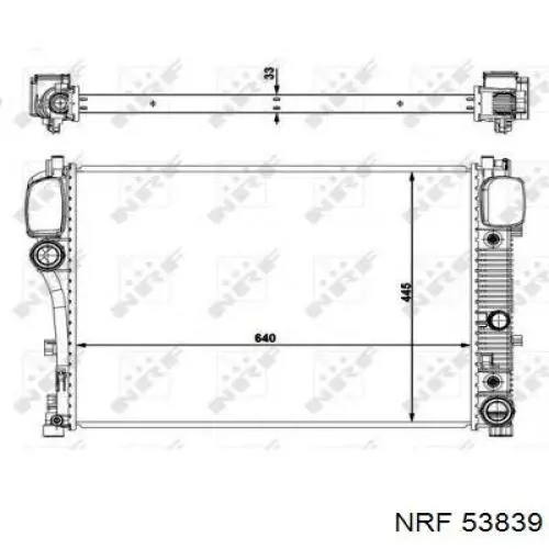 Radiador refrigeración del motor 53839 NRF