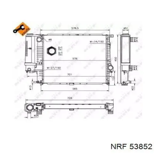 Купить 53852 NRF Радиатор водяной