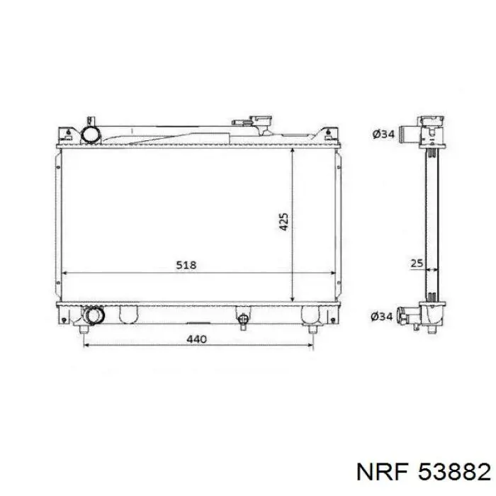 Радиатор охлаждения двигателя NRF 53882 цена, от 93.15 USD