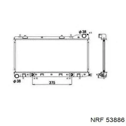 Radiador refrigeración del motor 53886 NRF