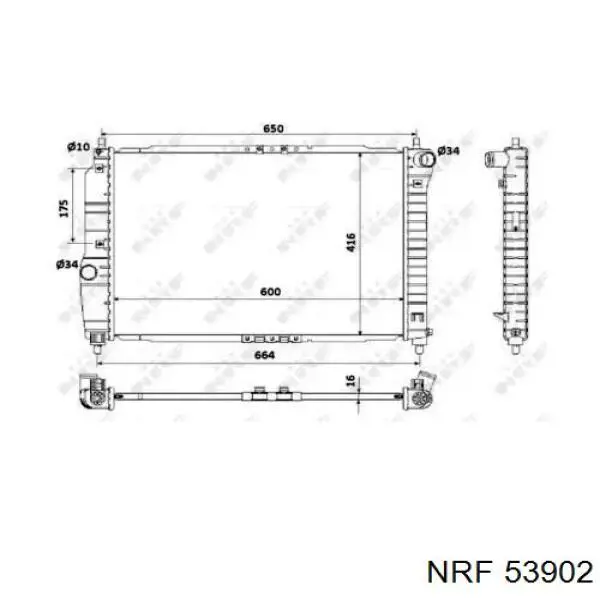 Купить 53902 NRF Радиатор водяной