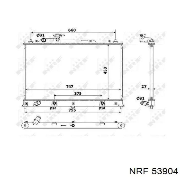 Радиатор охлаждения двигателя NRF 53904 цена, от 142.76 USD