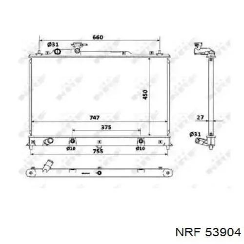 Купить 53904 NRF Радиатор водяной