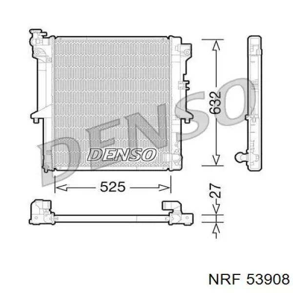 Радиатор охлаждения двигателя NRF 53908 цена, от 148.65 USD