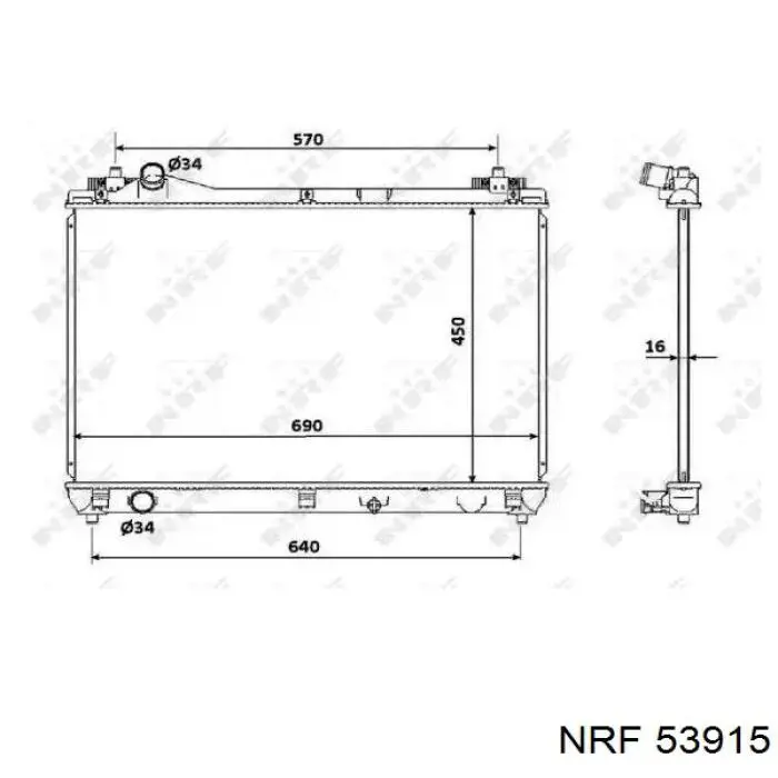 Радиатор 53915 NRF