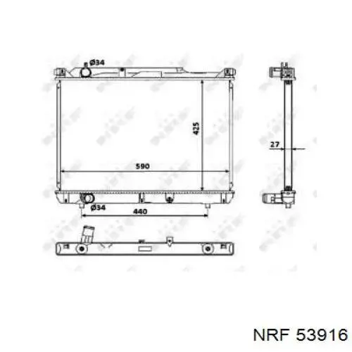 Купить 53916 NRF Радиатор водяной