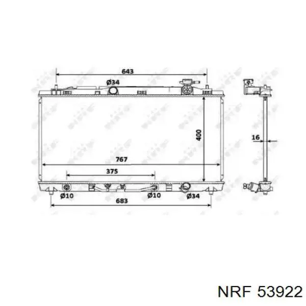 Радиатор охлаждения двигателя NRF 53922 цена, от 132.31 USD