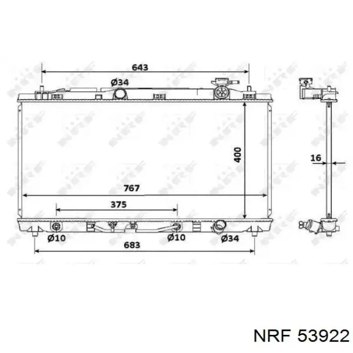 Радиатор 53922 NRF