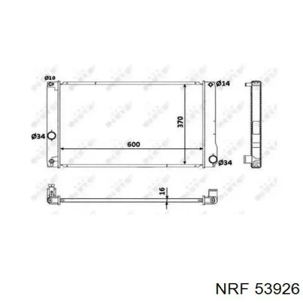 Radiador refrigeración del motor 53926 NRF
