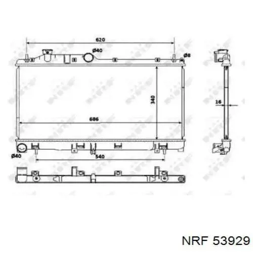 Радиатор 53929 NRF