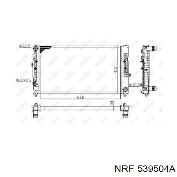 Radiador refrigeración del motor 539504A NRF