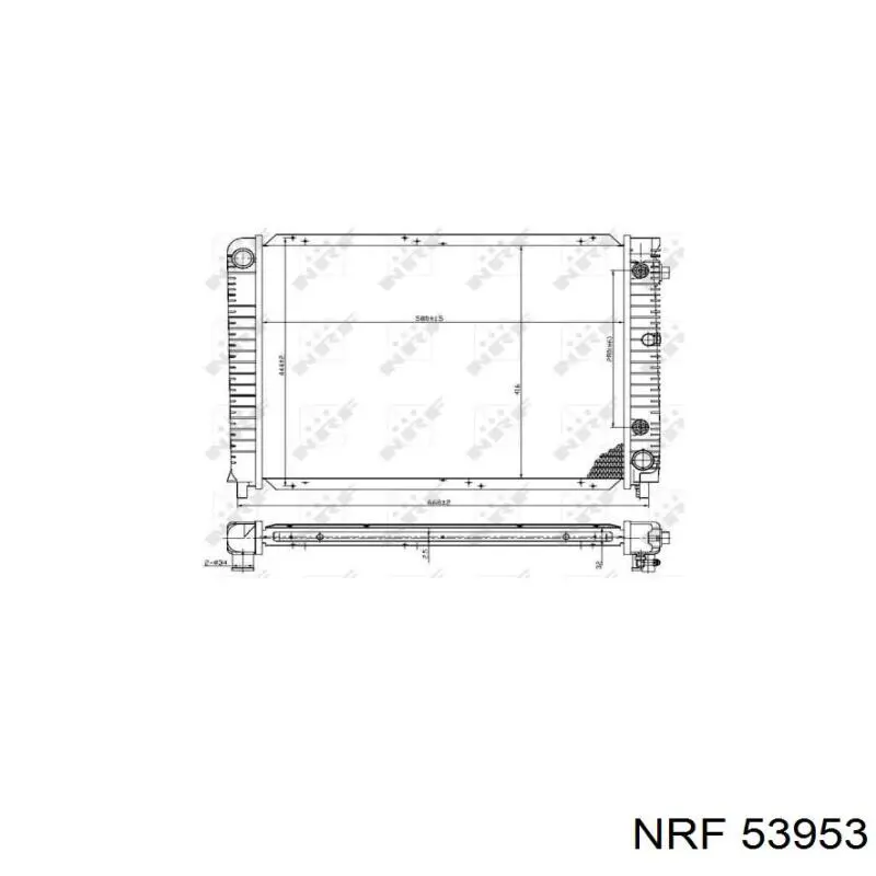 Radiador refrigeración del motor 53953 NRF