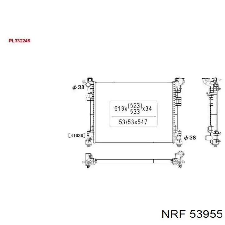 Радиатор 53955 NRF