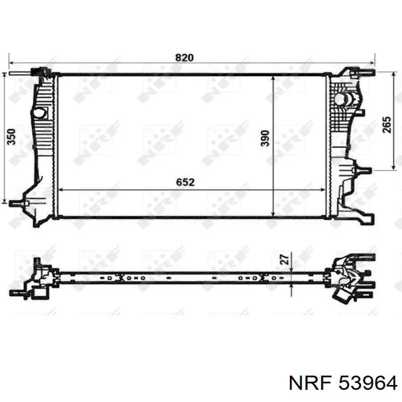 Radiador refrigeración del motor 53964 NRF