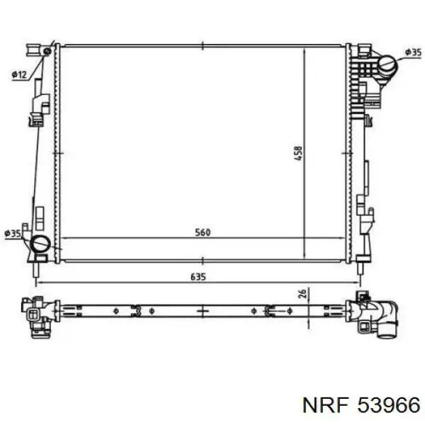 Radiador refrigeración del motor 53966 NRF