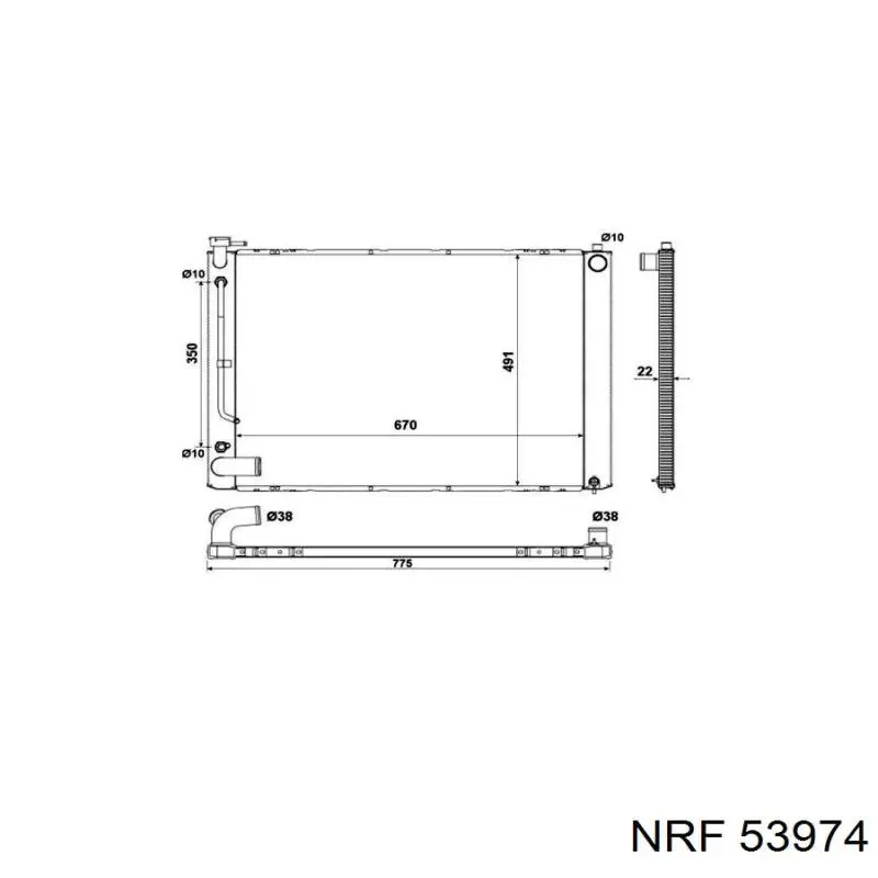 Радиатор охлаждения двигателя NRF 53974 цена, от 152.79 USD