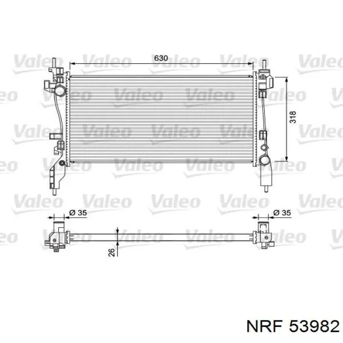 Радиатор охлаждения двигателя NRF 53982 цена, от 102.54 USD