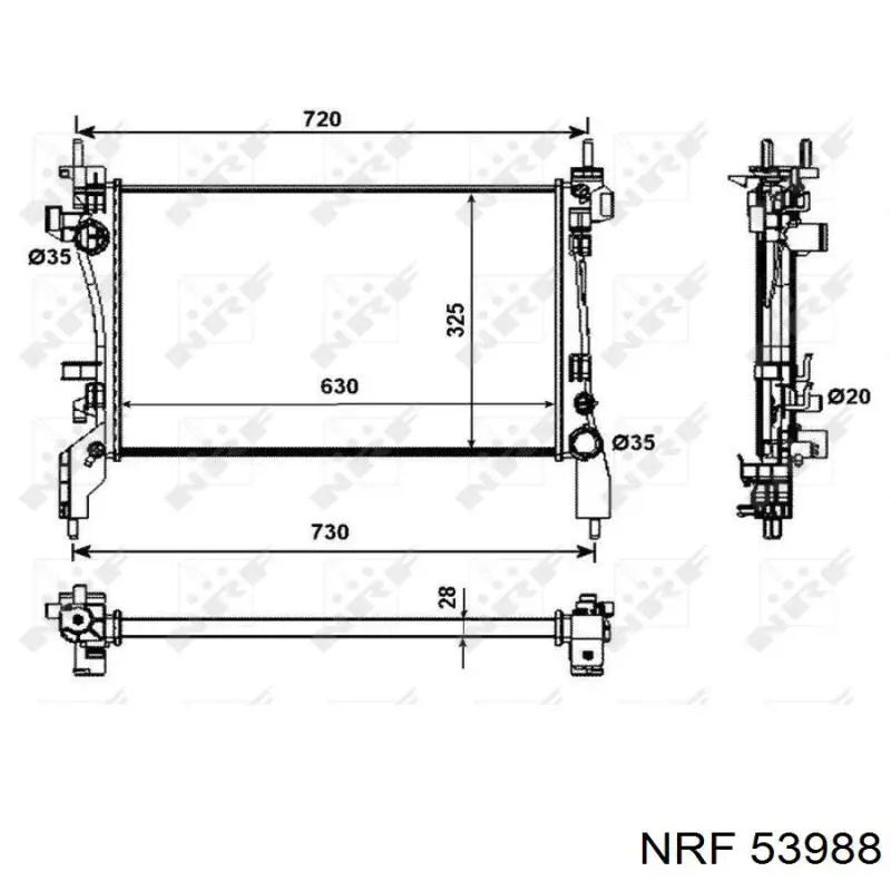 Радиатор 53988 NRF