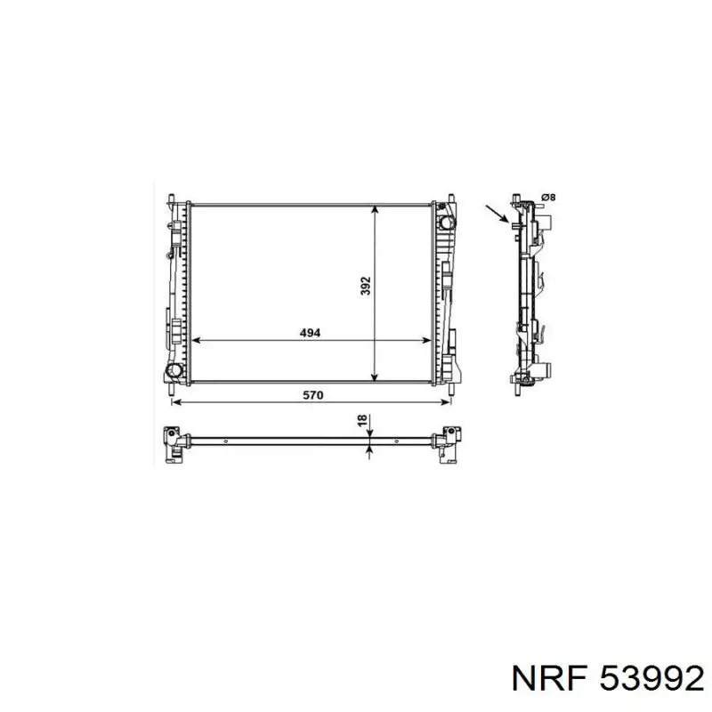 Радиатор охлаждения двигателя NRF 53992 цена, от 73.07 USD