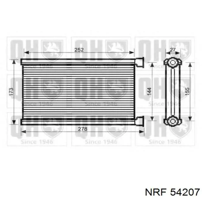 Радиатор печки (отопителя) NRF 54207 цена, от 53.97 USD