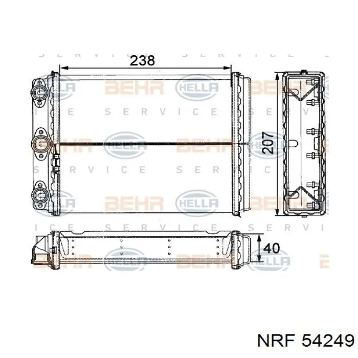 54249 NRF Радиатор отопителя салона