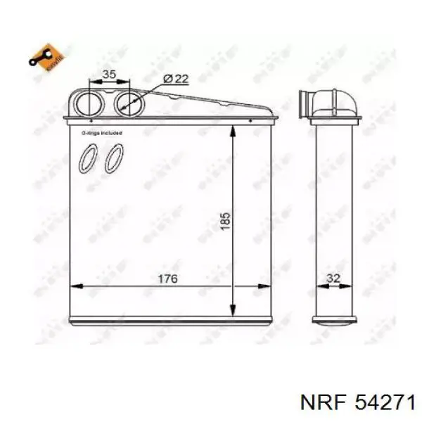 Radiador de calefacción 54271 NRF